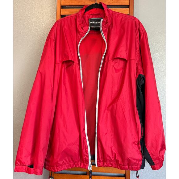 North Bay Sz XL Men's Rain Coat Red Black Adjustable Vented | GUC - Picture 9 of 10